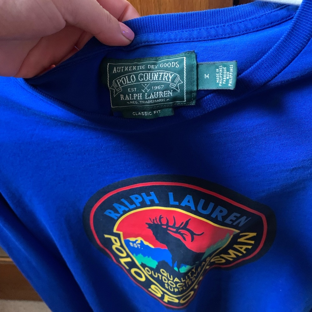 Blue long sleeve Ralph Lauren Polo shirt size M